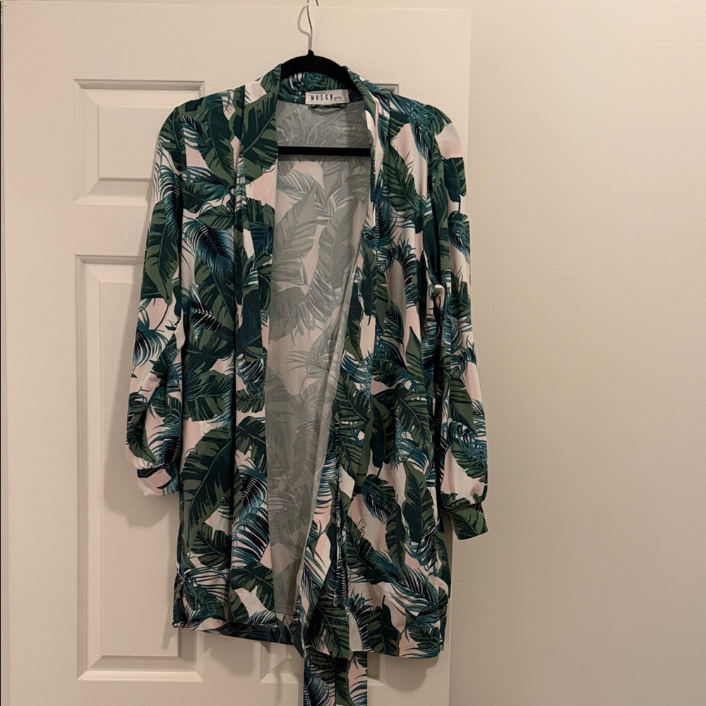 MASONgrey Tropical Leaf Print Women's Robe